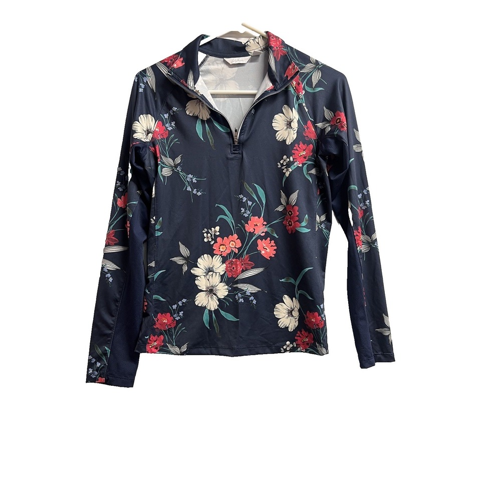 Lady Hagen Womens sz XS Golf 1/4 Zip Top Shirt Floral